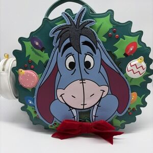 Our Universe Disney Eeyore Holiday Christmas Convertible Backpack Wreath Tail